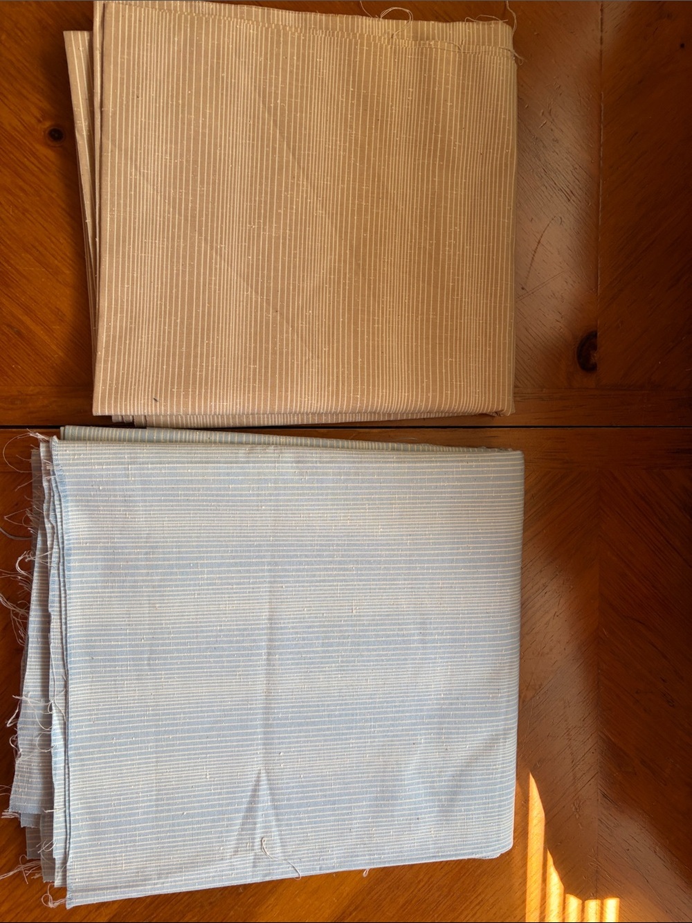 Fabric set 2 Colors Cotton 44”x78” & 44”x137” Beige&Blue